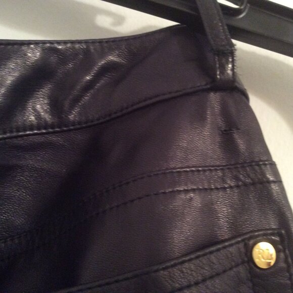 RALPH LAUREN Size 8 Purple Leather Pants Made in Italy - Picture 9 of 9